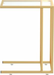 vidaXL Komputerowy stolik boczny złoty+szkło 4