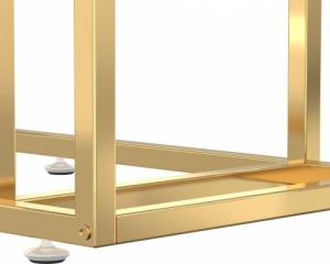 vidaXL Komputerowy stolik boczny złoty+szkło 5