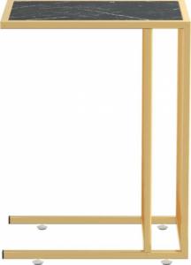 vidaXL Komputerowy stolik boczny złoty+czarny marmur 3