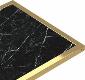 vidaXL Komputerowy stolik boczny złoty+czarny marmur 4