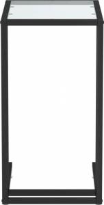 vidaXL Komputerowy stolik boczny czarny+szkło 3