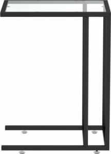 vidaXL Komputerowy stolik boczny czarny+szkło 4