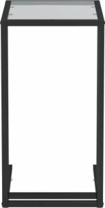 vidaXL Komputerowy stolik boczny czarny+ciemne szkło 3