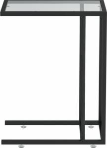 vidaXL Komputerowy stolik boczny czarny+ciemne szkło 4