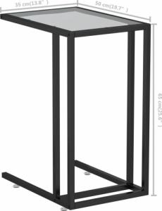 vidaXL Komputerowy stolik boczny czarny+ciemne szkło 7