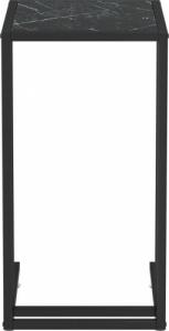 vidaXL Komputerowy stolik boczny czarny+czarny marmur 3