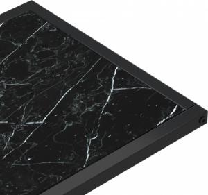 vidaXL Komputerowy stolik boczny czarny+czarny marmur 5