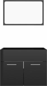 vidaXL vidaXL 2-cz. zestaw mebli łazienkowych, wysoki połysk, czarny, płyta 4