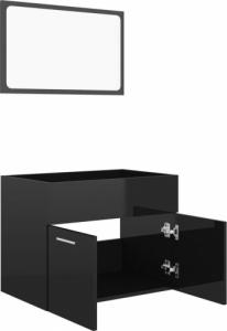 vidaXL vidaXL 2-cz. zestaw mebli łazienkowych, wysoki połysk, czarny, płyta 5
