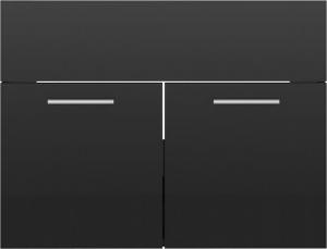 vidaXL vidaXL 2-cz. zestaw mebli łazienkowych, wysoki połysk, czarny, płyta 7