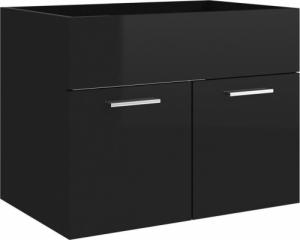 vidaXL vidaXL 2-cz. zestaw mebli łazienkowych, wysoki połysk, czarny, płyta 8