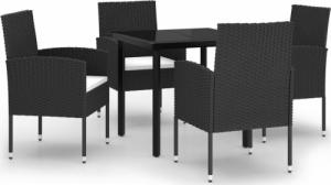 vidaXL 5-częściowy zestaw mebli ogrodowych, czarny 2