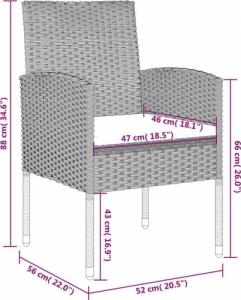 vidaXL 5-częściowy zestaw mebli ogrodowych, czarny 7