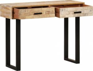 vidaXL Stolik konsolowy, 100x30x75 cm, lite drewno mango 4