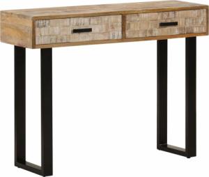 vidaXL Stolik konsolowy, 100x30x75 cm, lite drewno mango 9