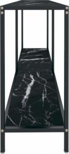 vidaXL vidaXL Stolik konsolowy, czarny, 140x35x75,5 cm, szkło hartowane 4