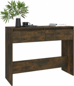 vidaXL vidaXL Stolik konsolowy, przydymiony dąb, 100x35x76,5 cm, płyta 3