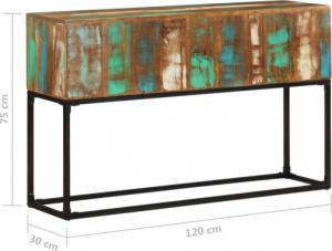 vidaXL vidaXL Stolik konsolowy, 120 x 30 x 75 cm, lite drewno z odzysku 7