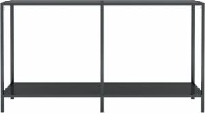 vidaXL vidaXL Stolik konsolowy, czarny, 140x35x75,5 cm, szkło hartowane 4