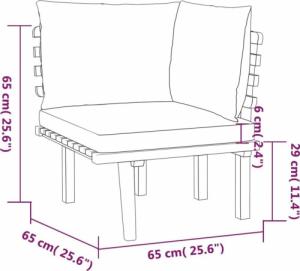 vidaXL vidaXL 7-cz. zestaw wypoczynkowy do ogrodu, z poduszkami, akacjowy 9