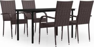 vidaXL vidaXL 5-cz. zestaw mebli ogrodowych z poduszkami, brązowo-czarny 2