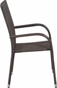 vidaXL vidaXL 5-cz. zestaw mebli ogrodowych z poduszkami, brązowo-czarny 4