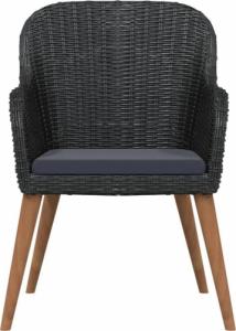 vidaXL vidaXL 5-cz. zestaw mebli ogrodowych z poduszkami, czarny 4