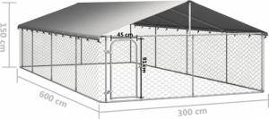 vidaXL Kojec z zadaszeniem dla psa, 600x300x150 cm (171502) 5