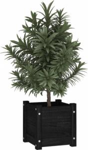 vidaXL Donice ogrodowe, 2 szt., czarne, 31x31x31 cm, sosnowe 3