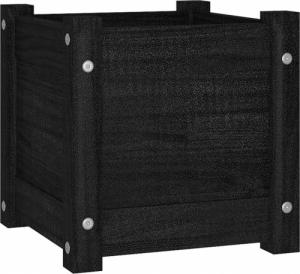 vidaXL Donice ogrodowe, 2 szt., czarne, 31x31x31 cm, sosnowe 5