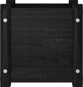 vidaXL Donice ogrodowe, 2 szt., czarne, 31x31x31 cm, sosnowe 6