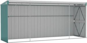 vidaXL vidaXL Szopa ogrodowa, mocowana do ściany, zielona, 118x382x178 cm 6