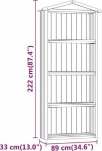 Szafa ogrodowa vidaXL vidaXL Szopa na narzędzia, 89x33x222 cm, impregnowana sosna 6