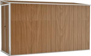 vidaXL vidaXL Szopa ogrodowa, mocowana do ściany, brązowa, 118x288x178 cm 2