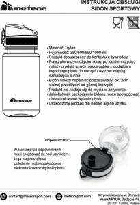 Meteor Bidon sportowy Meteor 1000 ml ciemnozielony Uniwersalny 8