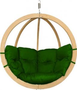 Grillbox Fotel wiszący drewniany ogrodowy - zielony 1