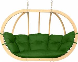 Grillbox Podwójny fotel wiszący drewniany ogrodowy - zielony 1