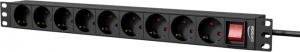 Caymon Listwa zasilająca 1U 19" 9x schuko CEE 7/4 (PSR109GS/B) 2