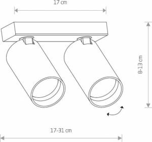 Lampa sufitowa Nowodvorski Minimalistyczna lampa pokojowa Mono 7841 czarne tuby ruchome hol 2