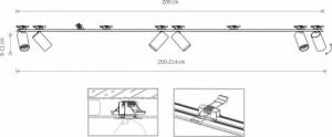 Lampa sufitowa Nowodvorski Podtynkowa lampa minimalistyczna Mono 7837 do sypialni czarna 2
