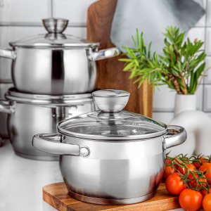 Florina ZESTAW GARNKÓW OLIVER INOX 8 CZ. (1,3L 1,8L 2,5L 4,5L +POKRYWKI) 3