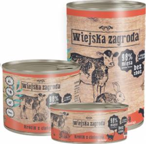 Wiejska Zagroda  Królik z Cielęciną Mokra Karma Dla Kociąt Bezzbożowa 85 g 2