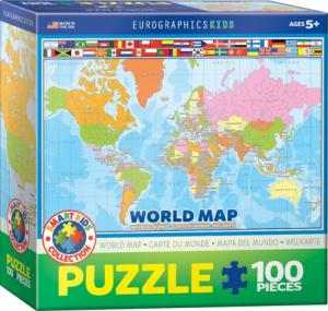 Eurographics PUZZLE 100 SMARTKIDS WORLD MAP 6100-1271 1