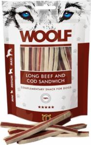WOOLF  Woolf Przysmak Pies Long Beef&Cod Sandwich - Wołowina z Dorszem paski, 100g 1
