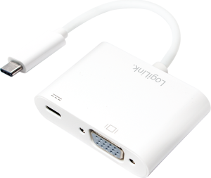 Adapter USB LogiLink USB-C - VGA + USB-C Biały  (UA0259) 1