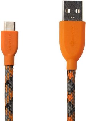 Kabel USB Boompods Retro C USB-C/USB-A, 1m, Pomarańczowy (C2USB-ORN) 1