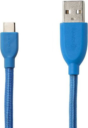 Kabel USB Boompods Retro C USB-C/USB-A, 1m, Niebieski (C2USB-BLU) 1