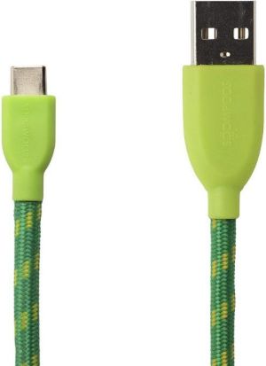 Kabel USB Boompods Retro C USB-C/USB-A, 1m, Zielony (C2USB-GRN) 1