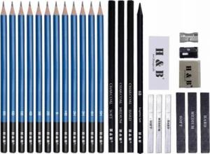 H&B Zestaw Ołówków Ołówki Do Szkicowania Rysowania H&b / 26w1 1