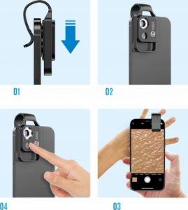 Apexel Obiektyw Mikroskop Cyfrowy Do Telefonu / Przybliżenie 200x / Apl-ms002 7